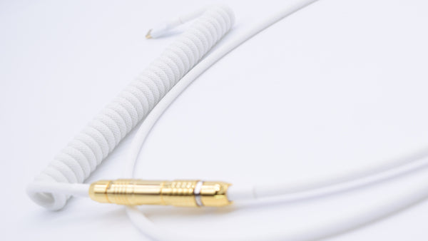 White and Gold Custom Keyboard Cable