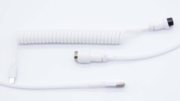 White Monochrome Coiled Aviator Cable