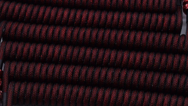 Custom Black and Red Coiled Aviator Cable