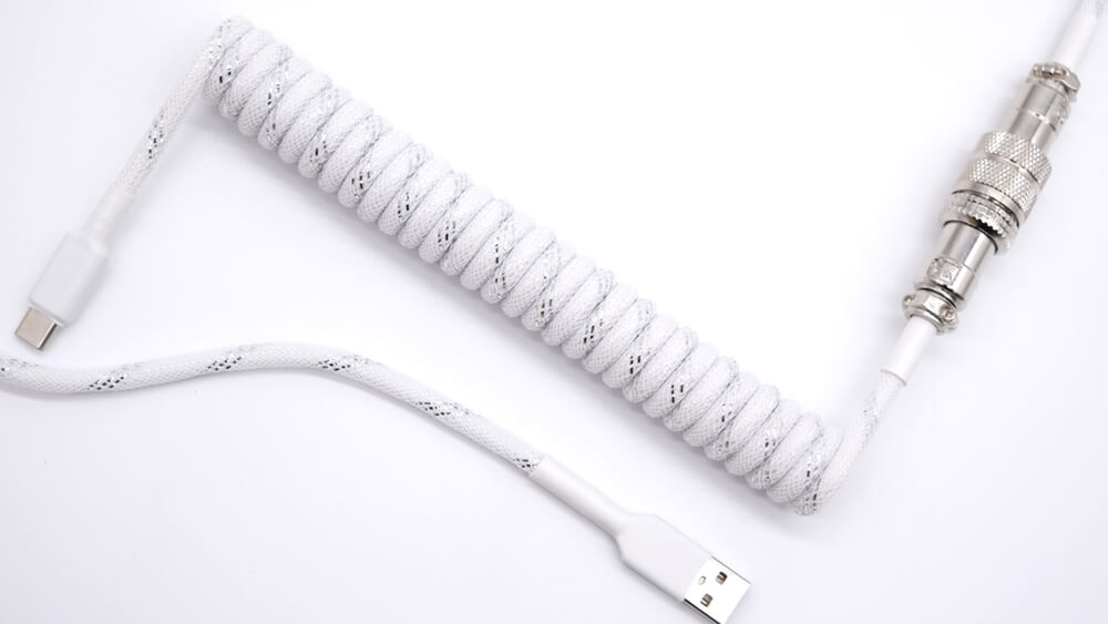 white & silver custom mechanical keyboard cable