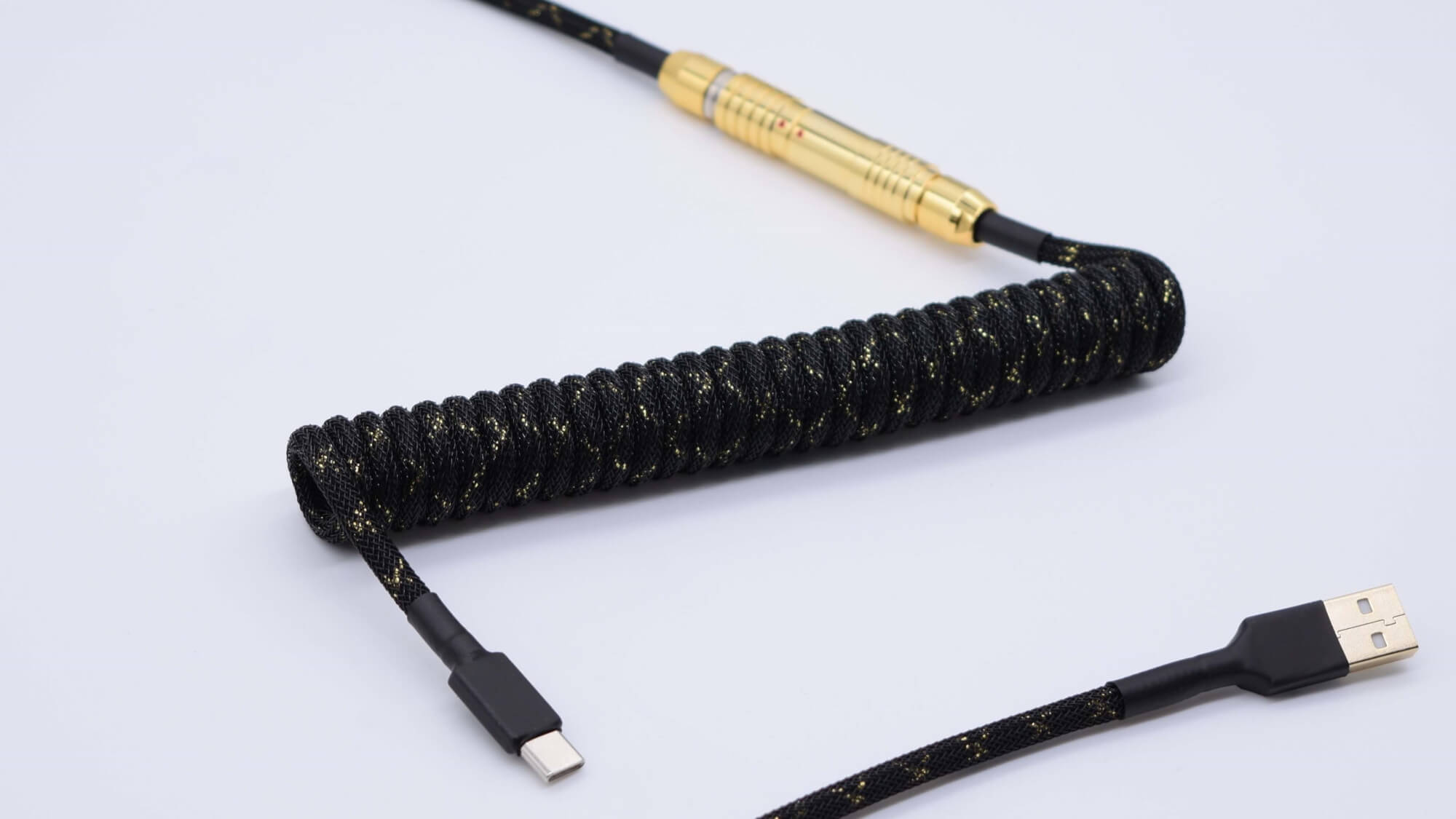 Custom black and gold mechanical keyboard cable