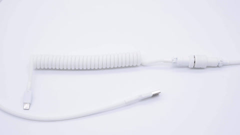 White Monochrome Coiled Aviator Cable